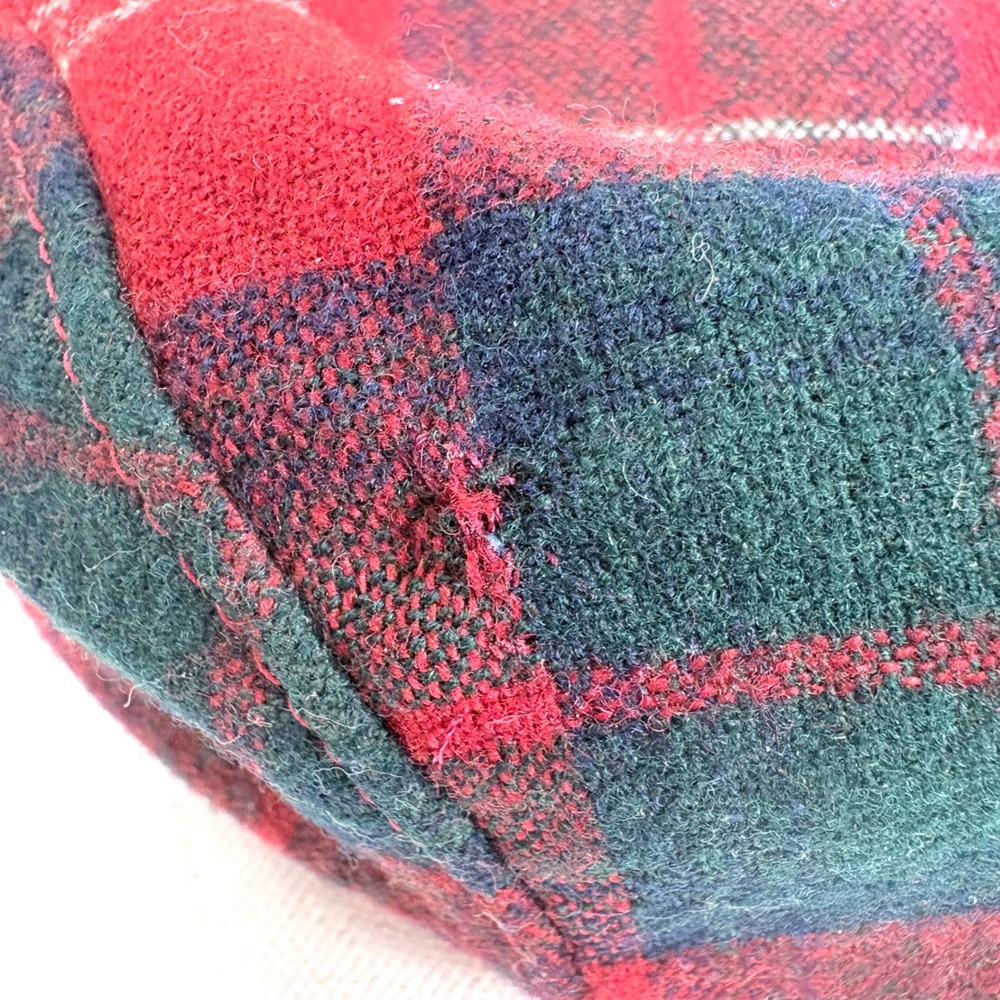 Pendleton Flat Cap Red Green Plaid Wool Vintage N… - image 8